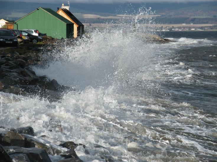 Waves breaking on Shore St