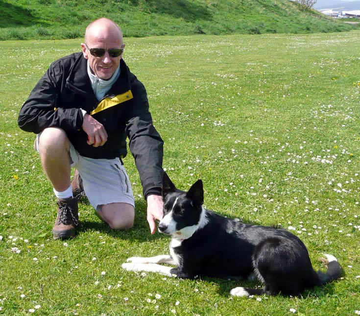 Macy with Dave on the Links