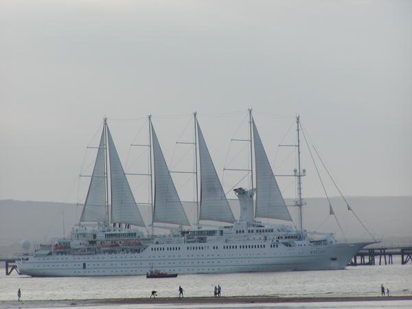 Wind Surf cruise liner passing Cromarty - 2003