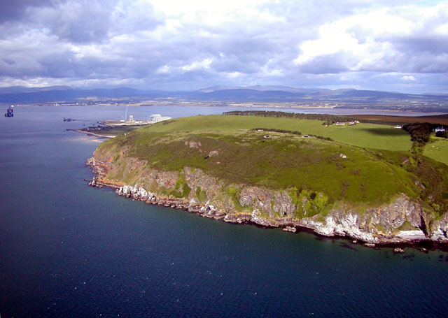 Aerial view of North Sutor from Moray Firth