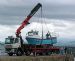 BH 475 'Kayleigh Ann' being winched into Cromarty Harbour
