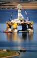 Rig off Cromarty dwarfing the Ferry - 1998
