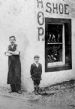 Mr Fraser in front of Shoe Shop